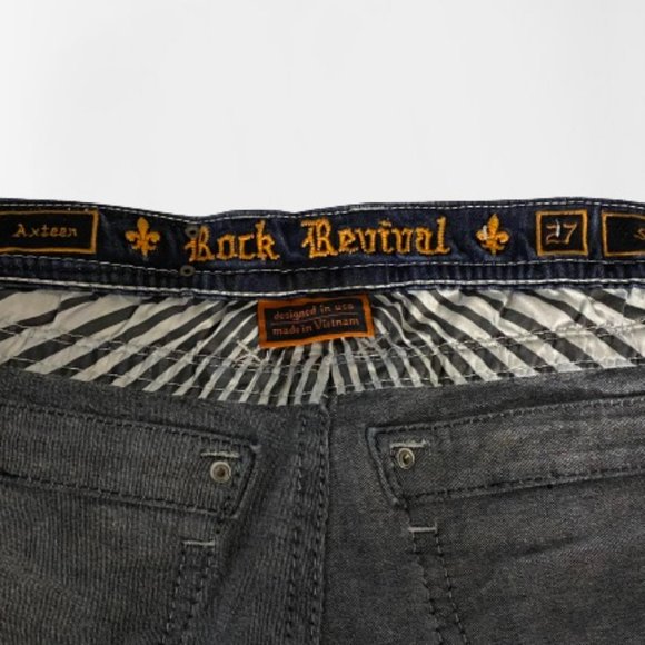 ROCK REVIVAL AXTEEN SKINNY STRETCH WOMEN JEANS Tag SZ 27 MEASURE Sz WAIST 29 3/4 - Picture 7 of 16